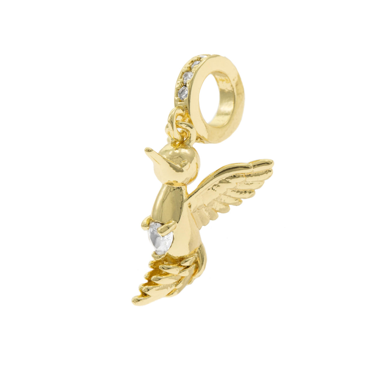 Charm colibri colgante con circonias 14mm