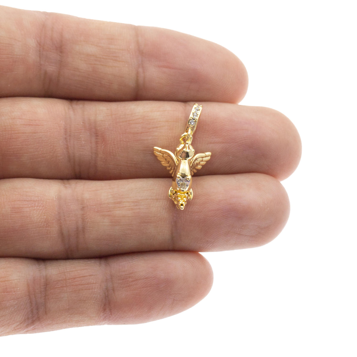 Charm colibri colgante con circonias 14mm