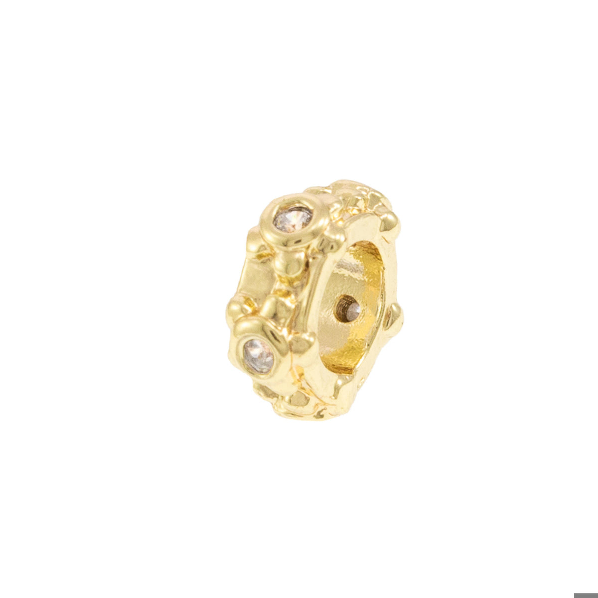 Separador rondel flores con circonias  8mm