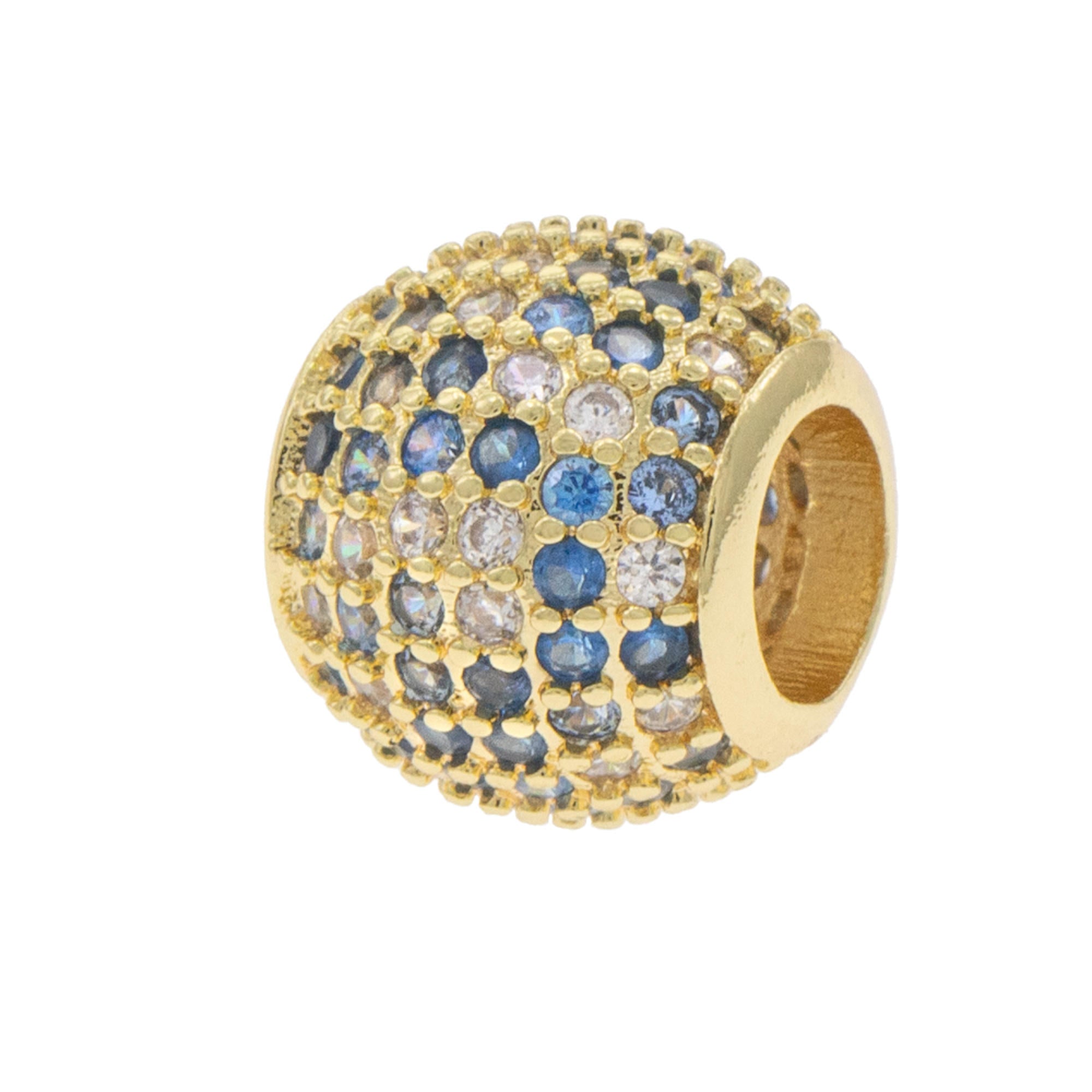 Charm separador bola circonias azules 10mm