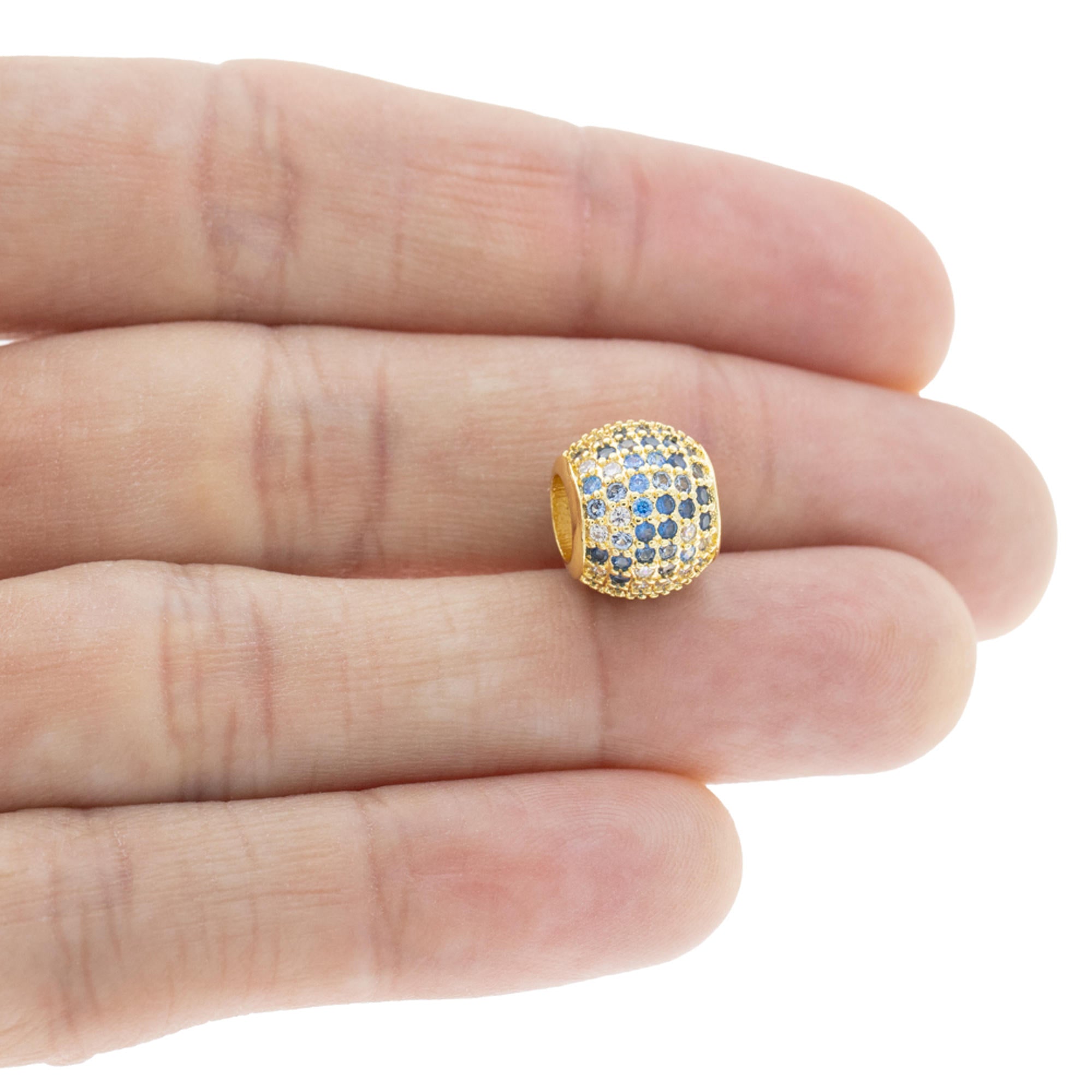 Charm separador bola circonias azules 10mm