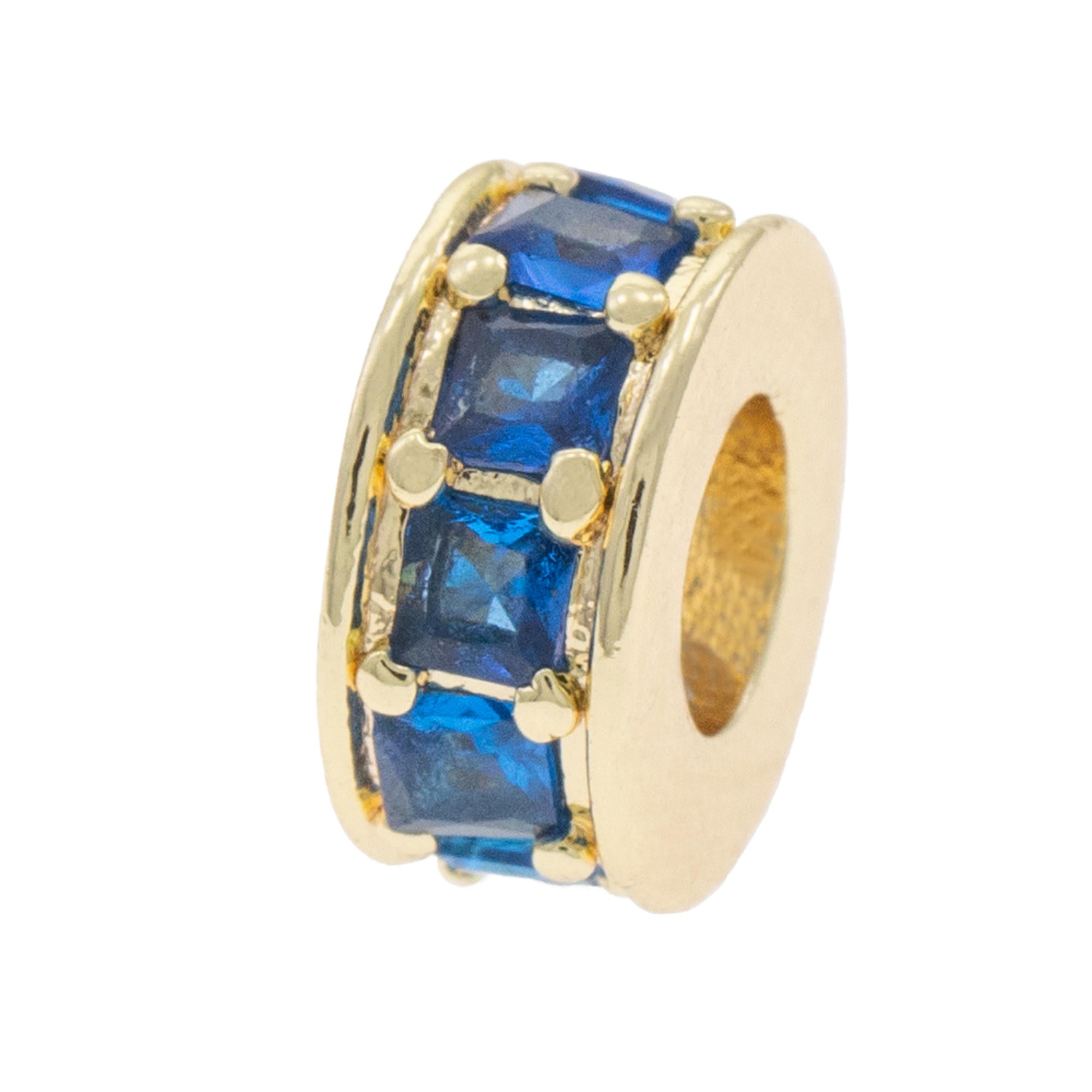 Charm separador con circonias azules 10mm