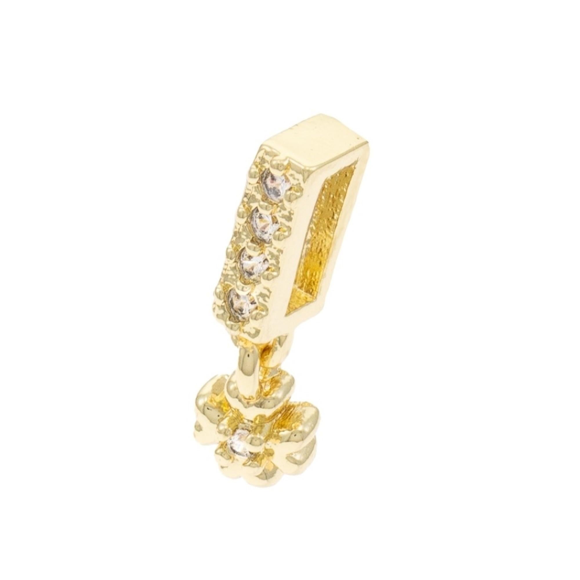 Dije de trebol colgante circonias 9mm