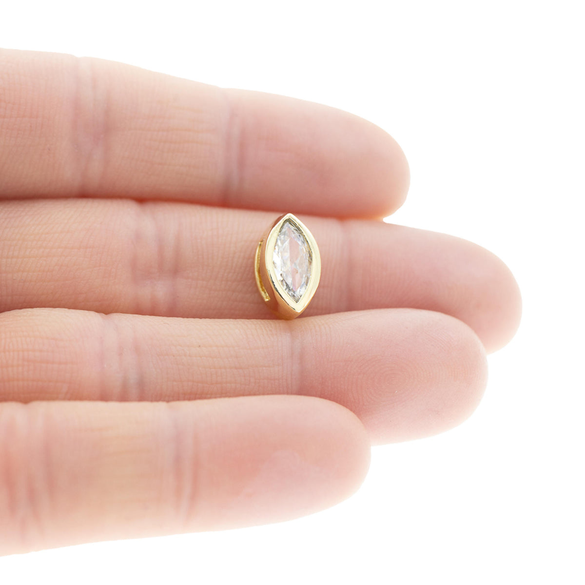 Dije oval con circonia marquise 12mm