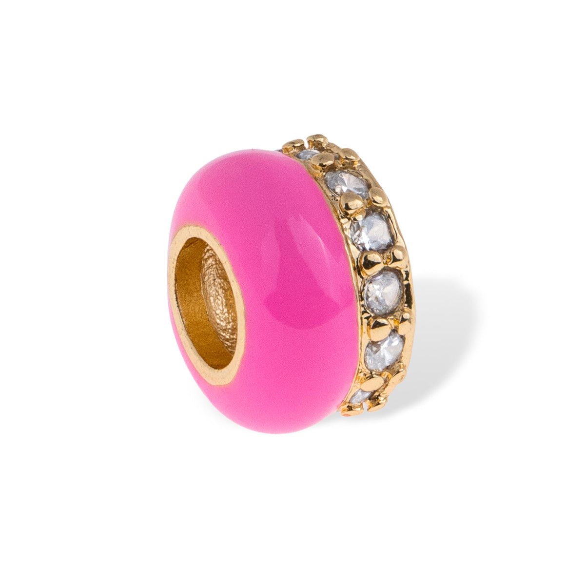 Charm separador dona esmaltada con biselado de circonias 10mm