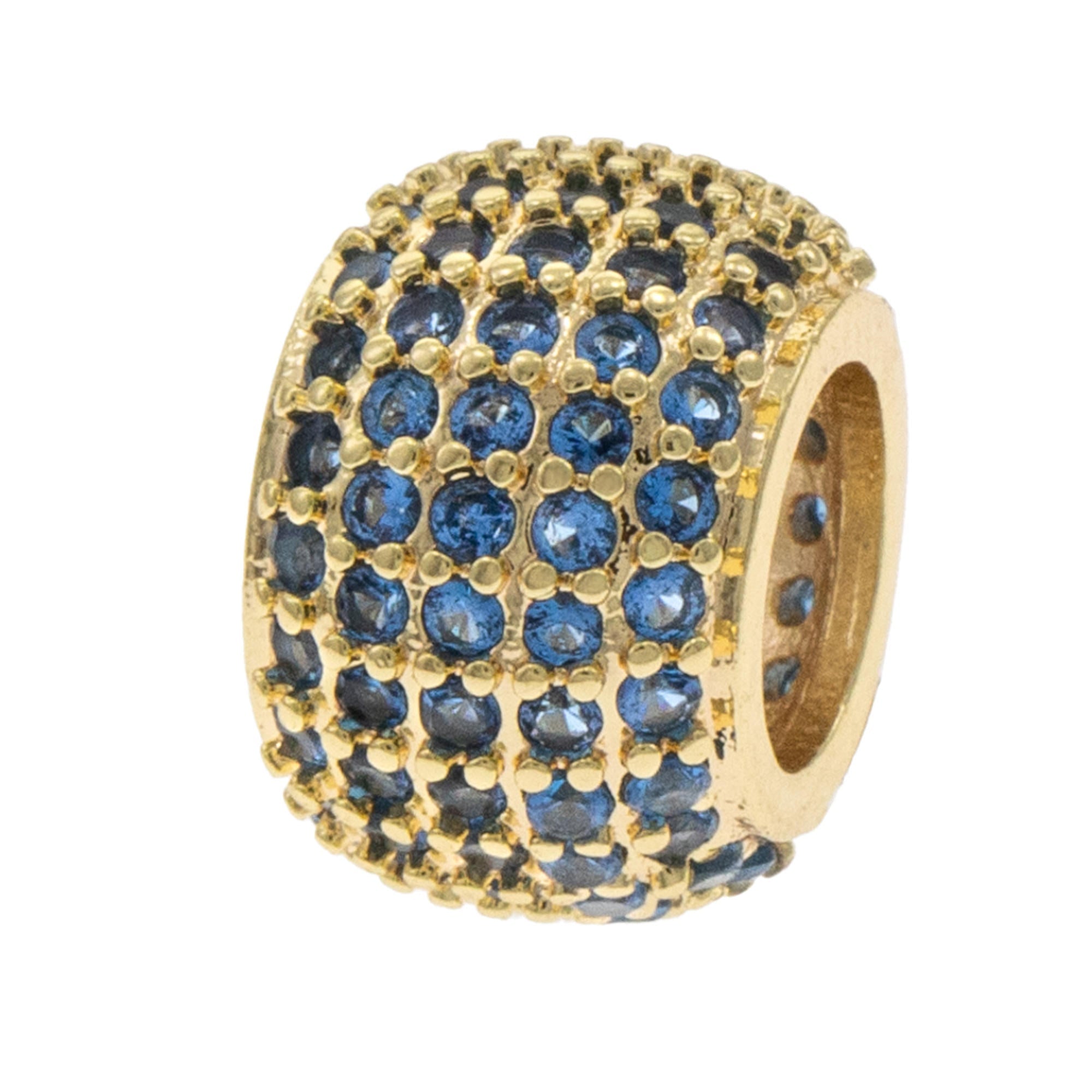 Charm separador bola con circonias azules 10mm