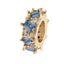 Charm rondel circonias azules tipo baguette 11mm