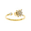 Anillo ajustable con copo giratorio de cristal 10mm