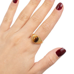 Anillo grueso con ojo de tigre 12mm