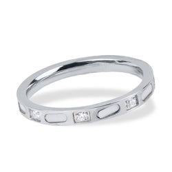 Anillo madre perla con cristales 2mm