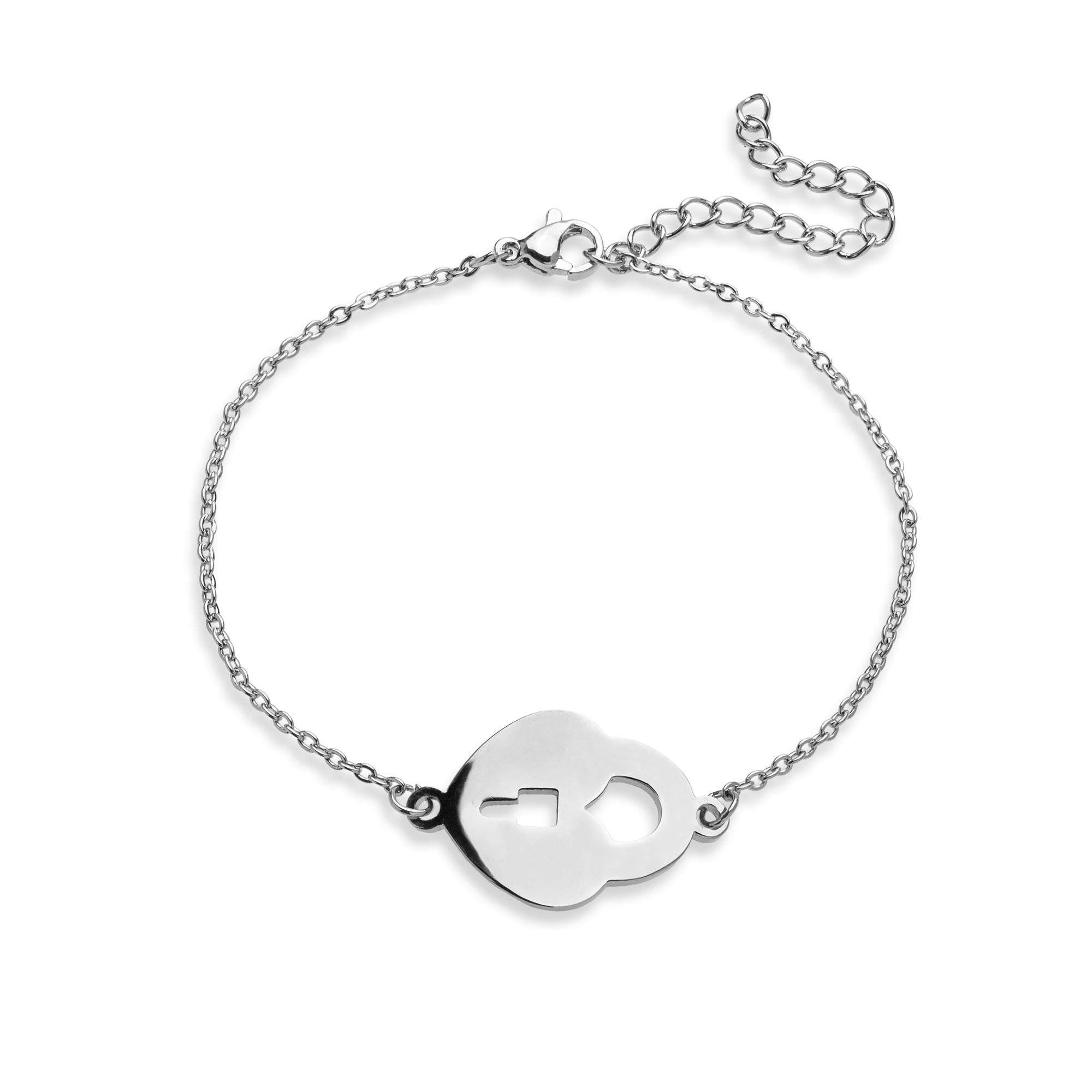 Pulsera con candado de corazon 19-24cm