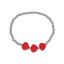 Pulsera balin corazon rojo fimo ajustable