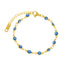 Pulsera de Ojitos 4MM Azul 15CM Dorado