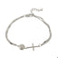 Pulsera doble de san judas y  cruz lisa 16cm