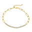 Pulsera con cristal y eslabon largo 18cm