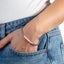 Pulsera con piedra cuarzo rosa y broche iman 20cm