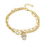 Pulsera doble con colgante de mano con cristales 17cm
