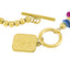 Pulsera de balines con piedra y broche t 20cm