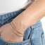Pulsera doble con cadena y circonia 17cm