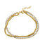 Pulsera doble con cadena y circonia 17cm