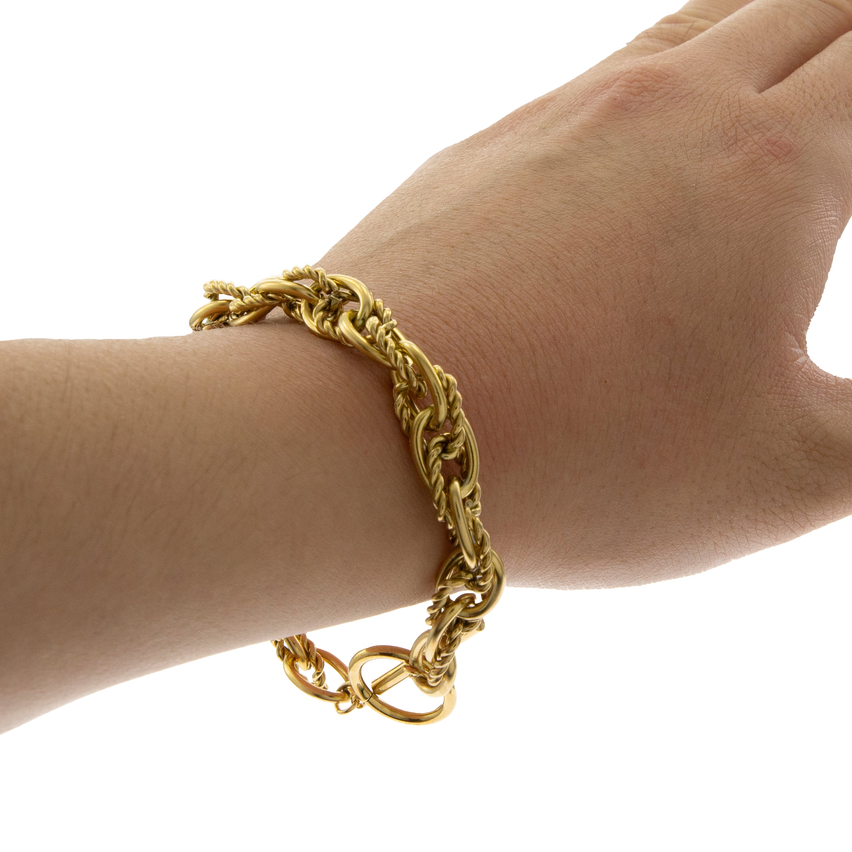 Pulsera doble eslabon broche T 17.5cm