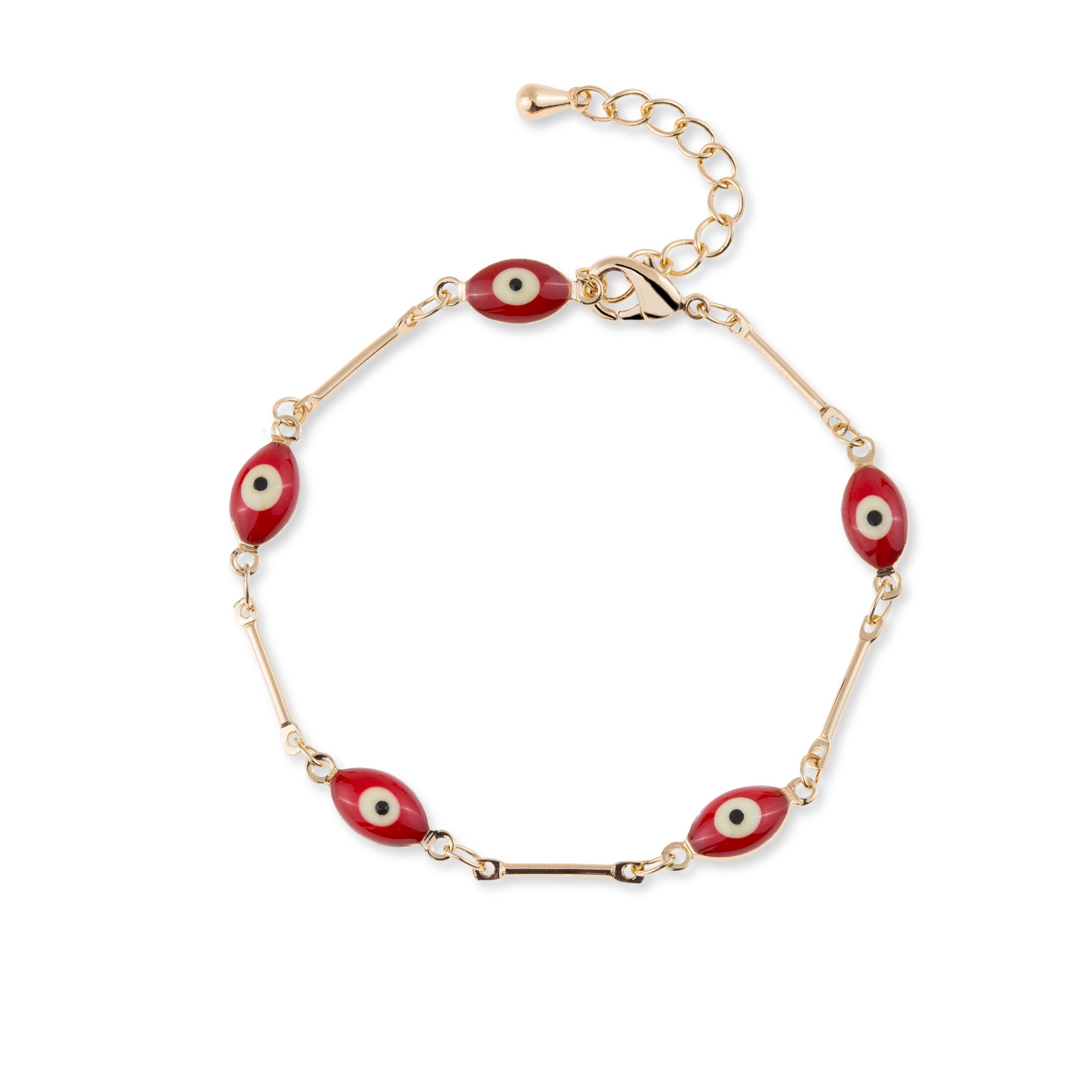 Pulsera con ojitos ovalados y barras 16cm