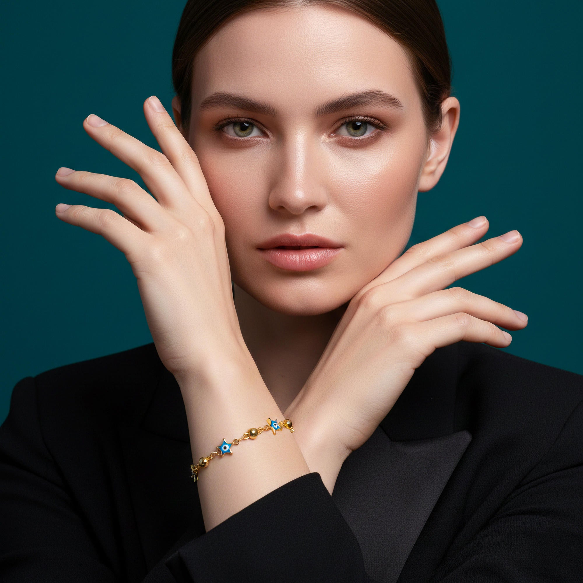 Pulsera ojitos con estrellas 20cm