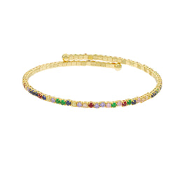 Pulsera ajustable circonias rosas 2mm