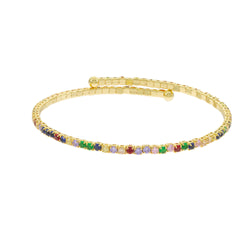 Pulsera Ajustable Circonias Multicolor 2MM Lila