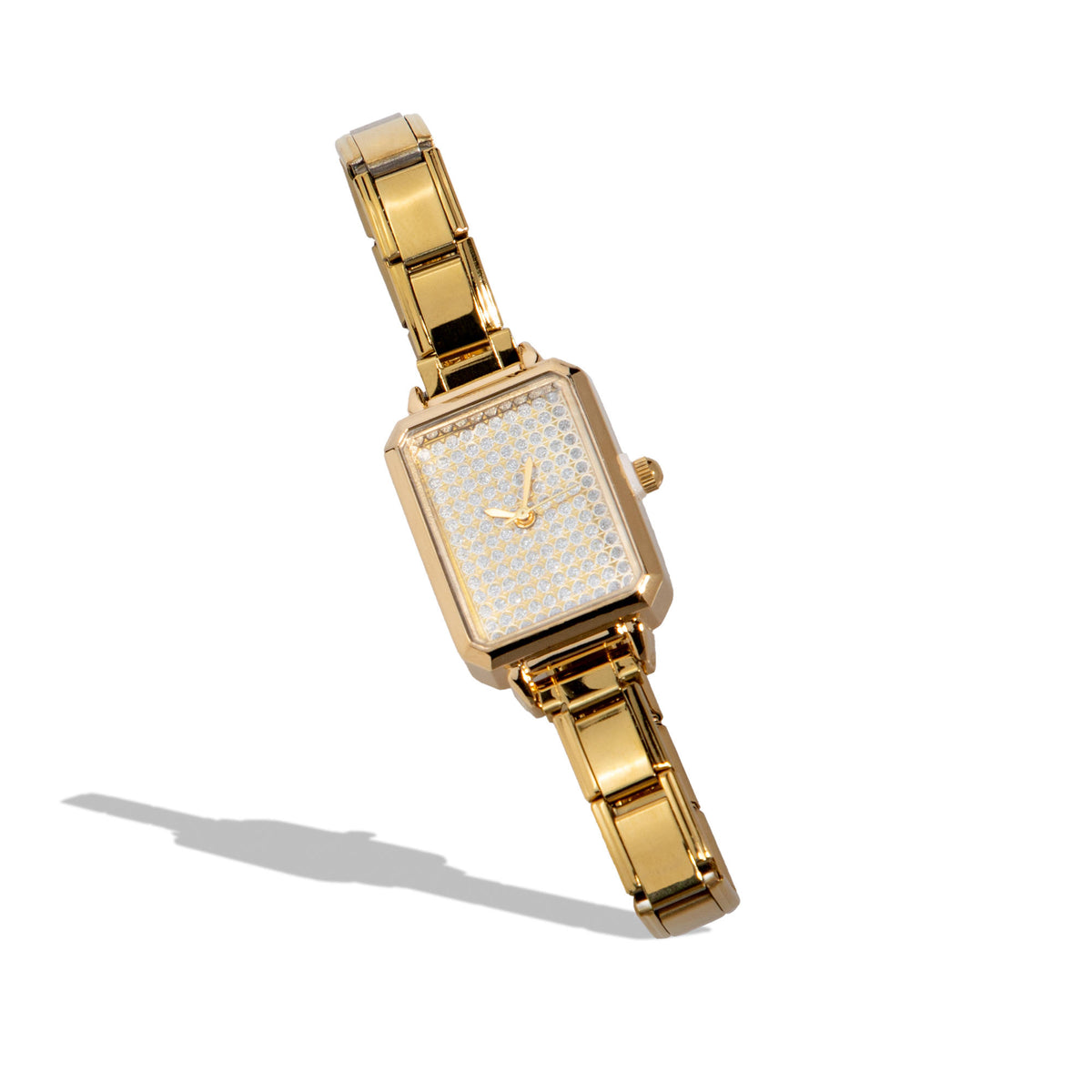 Reloj ajustable eslabon italiano caratula cuadrada 22x28mm