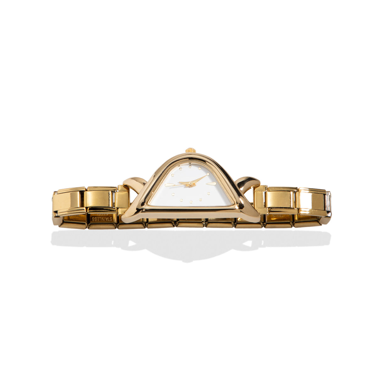 Reloj ajustable eslabon italiano caratula semi ovalada 43x20mm