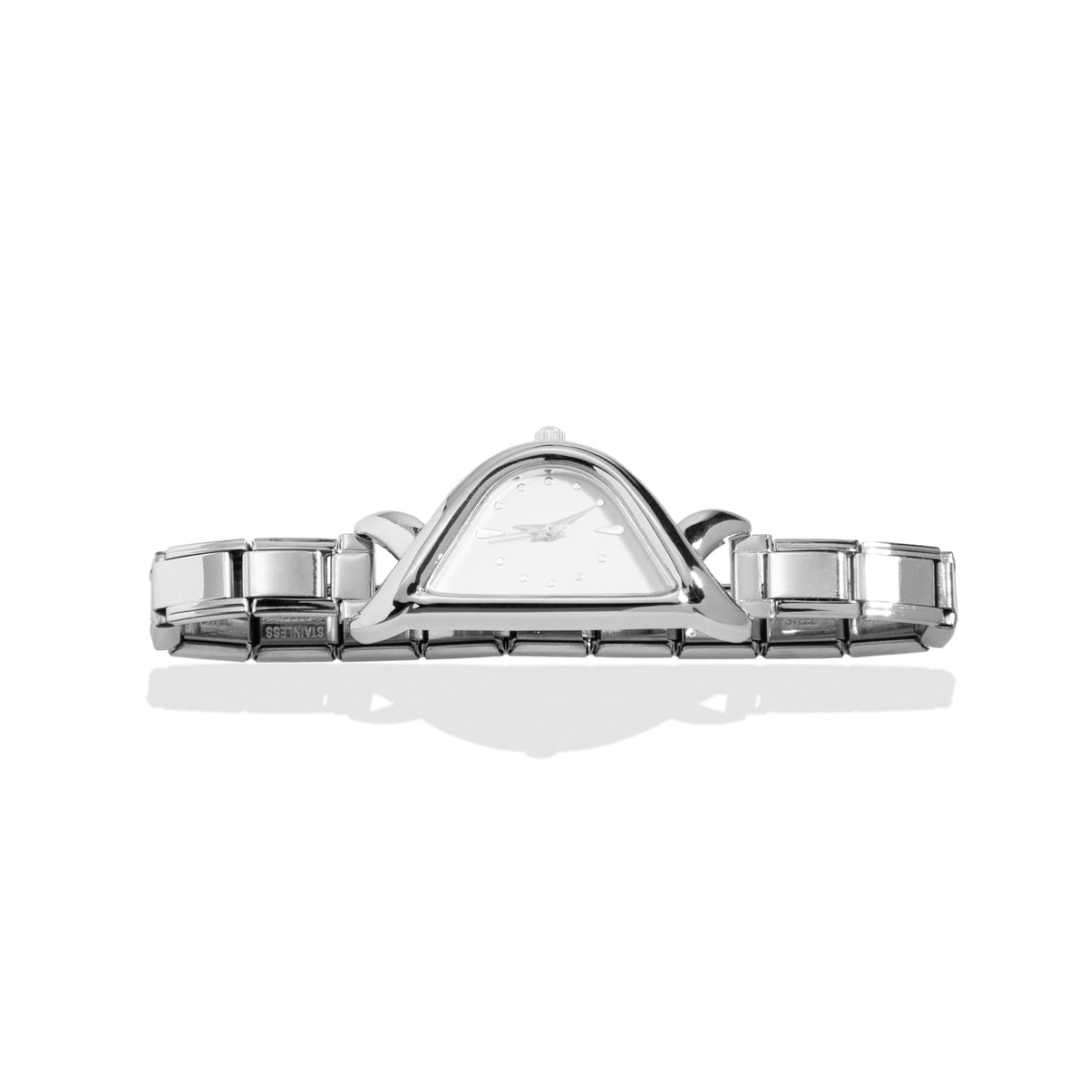 Reloj ajustable eslabon italiano caratula semi ovalada 43x20mm