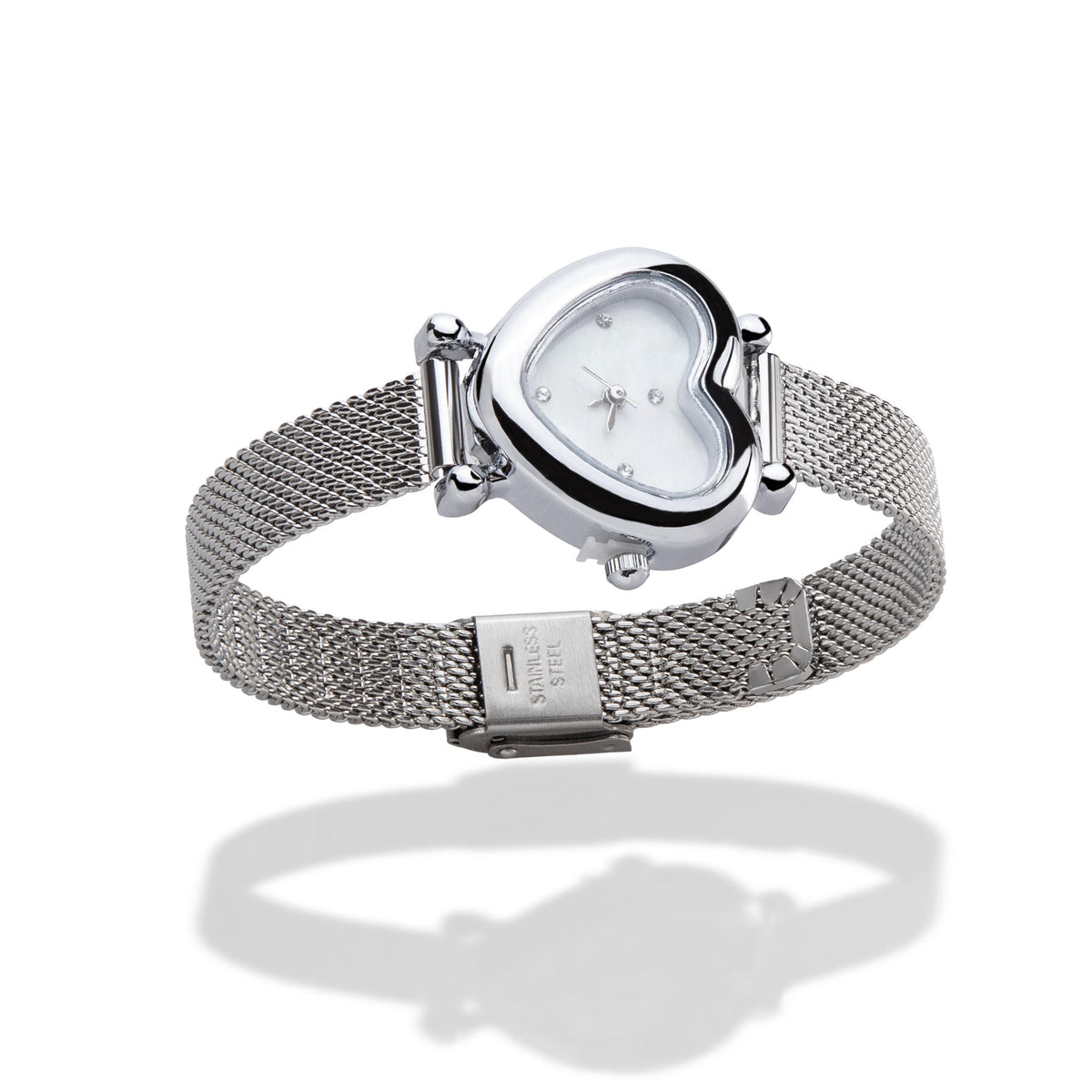 Reloj de extensible estilo malla con caratula de corazon 21cm