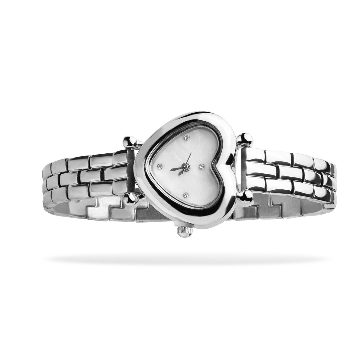 Reloj de extensible  eslabones con caratula de corazon 19cm