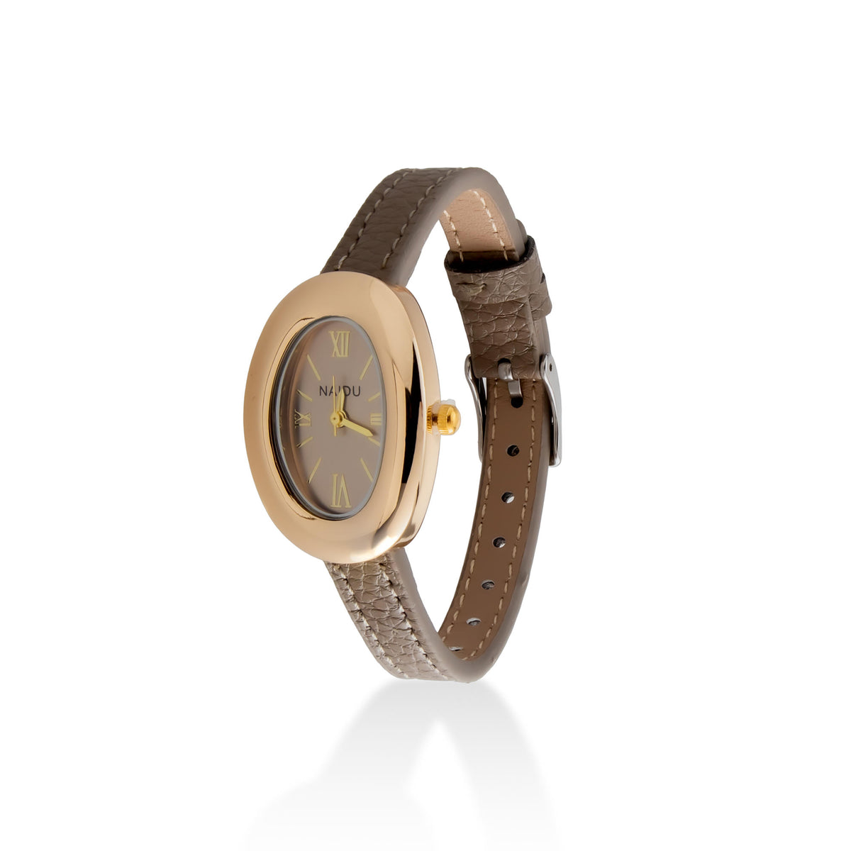 Reloj de extensible de vinipiel caratula ovalada 22cm