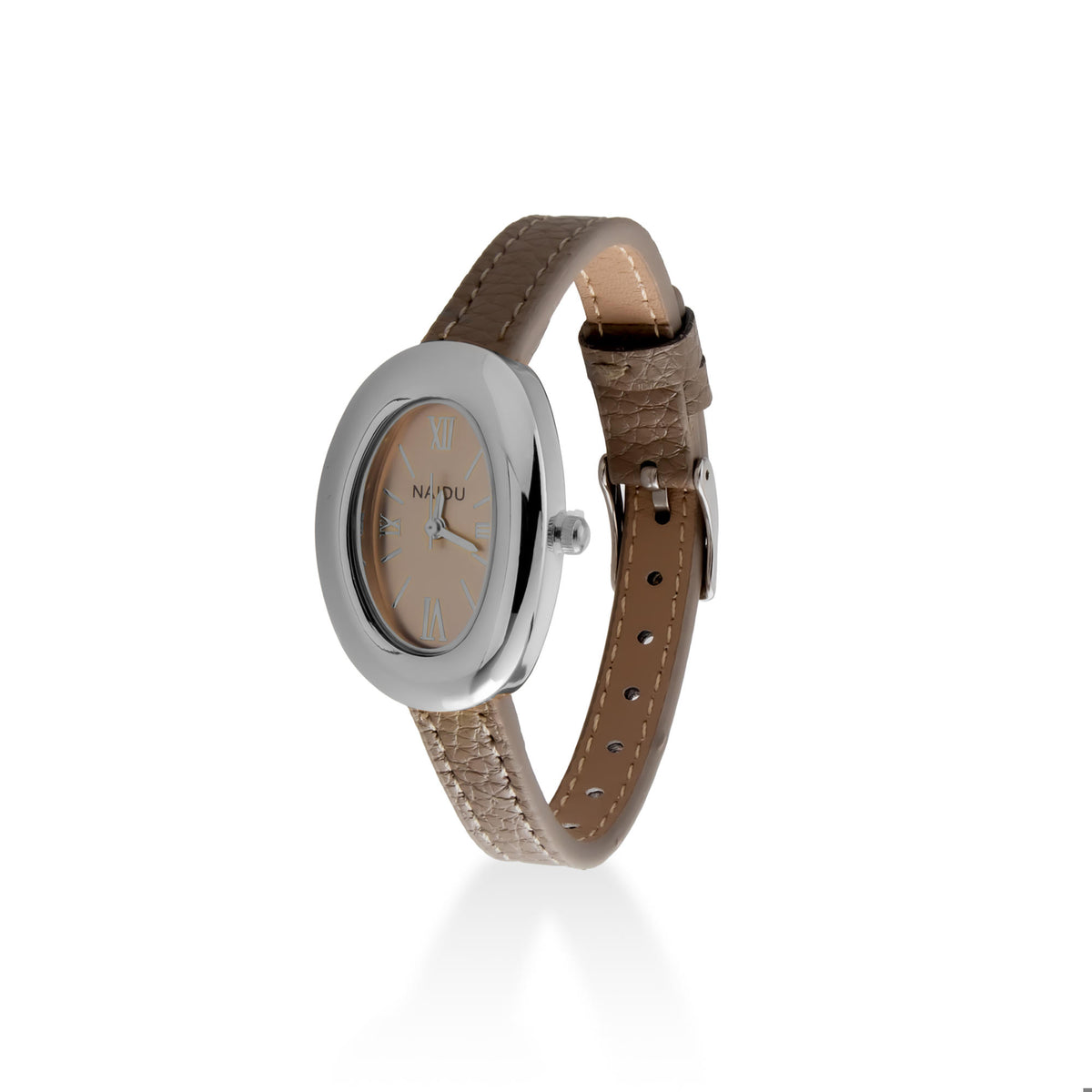 Reloj de extensible de vinipiel caratula ovalada 22cm
