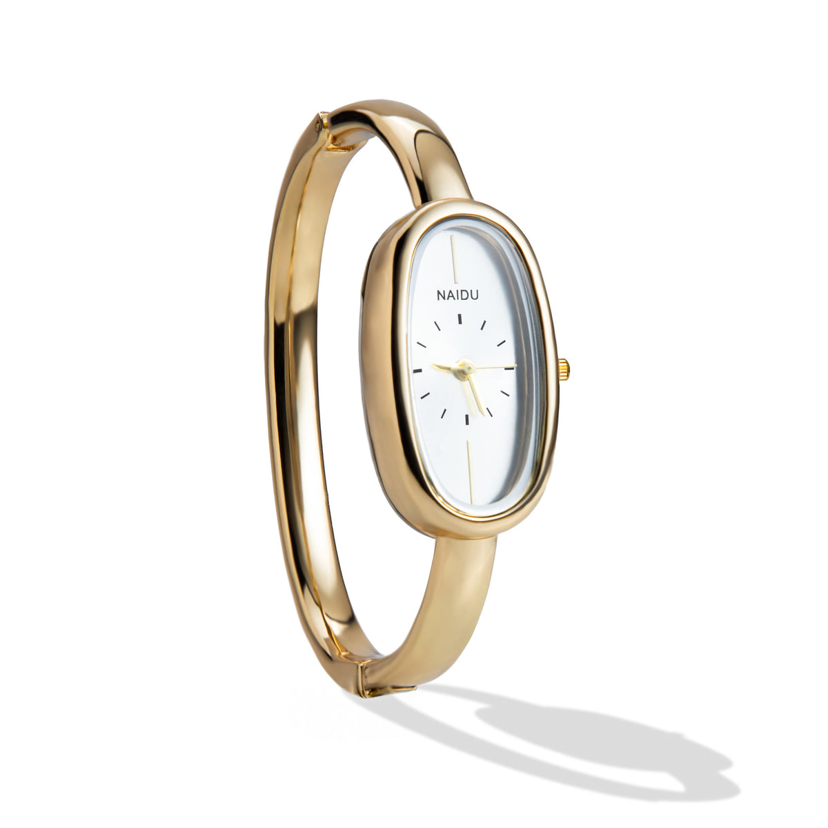 Reloj brazalete liso caratula ovalada con broche 5.5cm