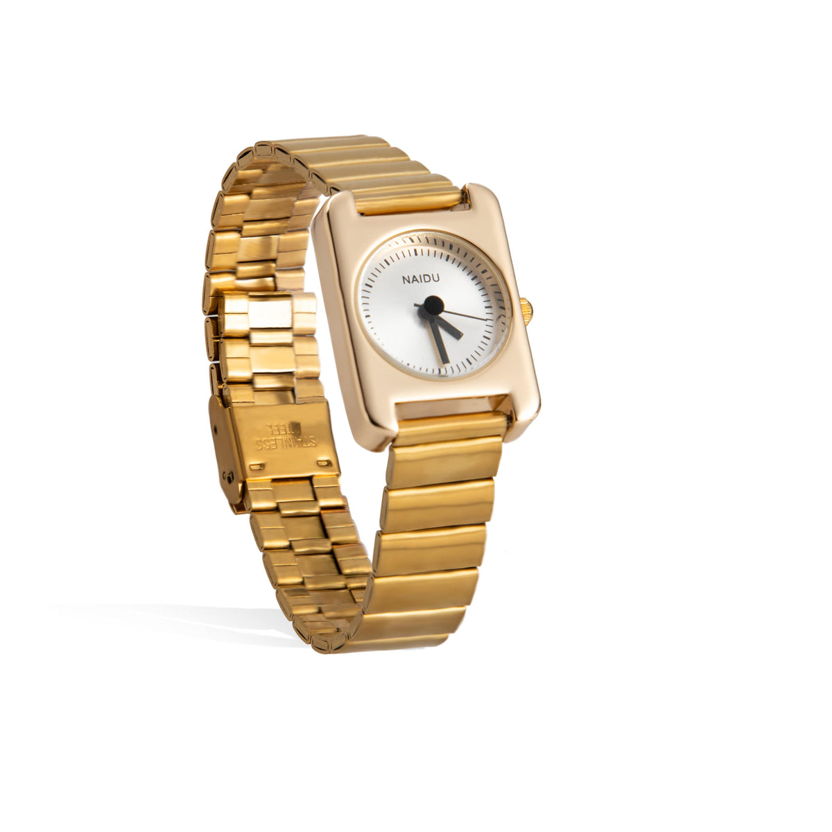Reloj de extensible eslabon plano caratula cuadrada redonda  22cm