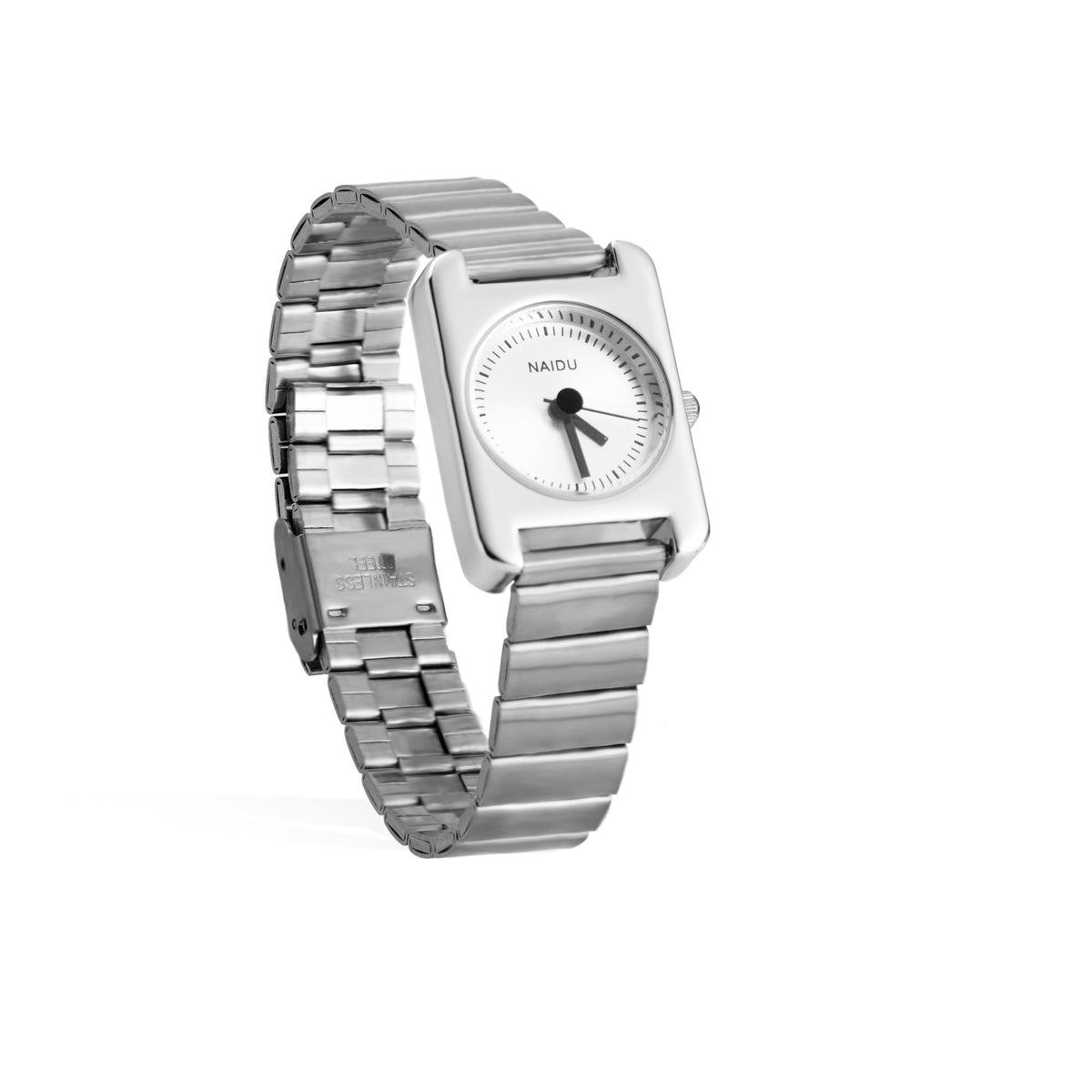 Reloj de extensible eslabon plano caratula cuadrada redonda  22cm