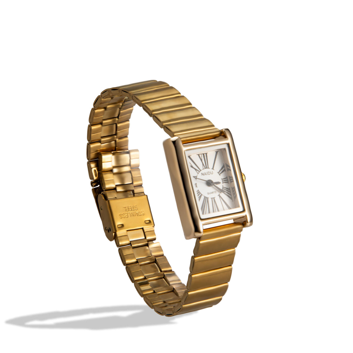 Reloj de extensible plano caratula cuadrada numeros romanos 21cm