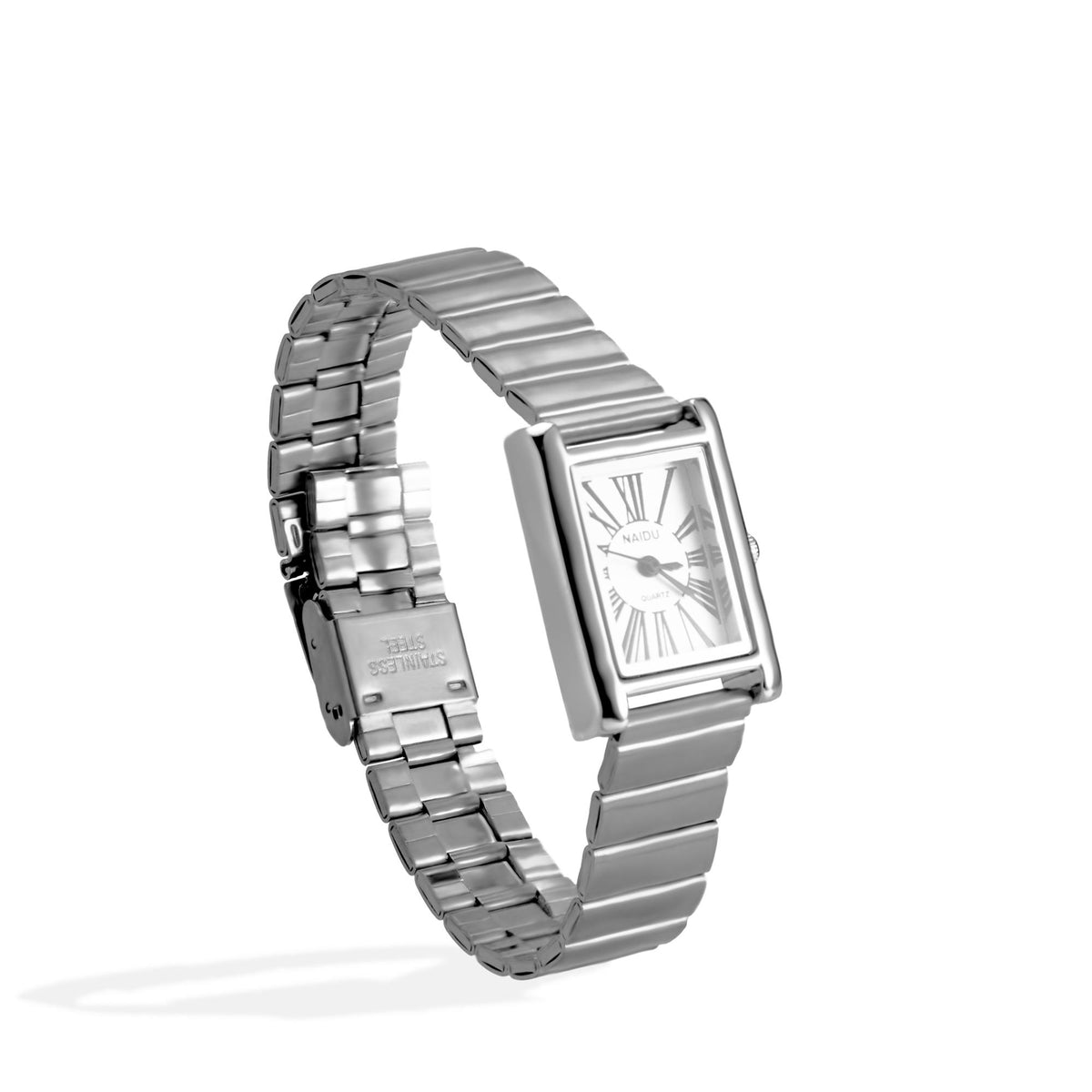 Reloj de extensible plano caratula cuadrada numeros romanos 21cm