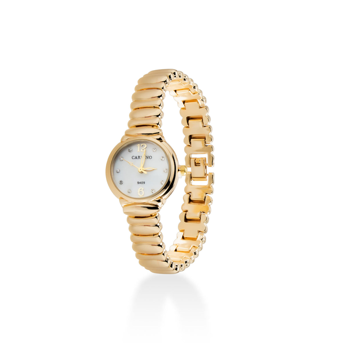 Reloj de extensible eslabon liso caratula redonda 19cm