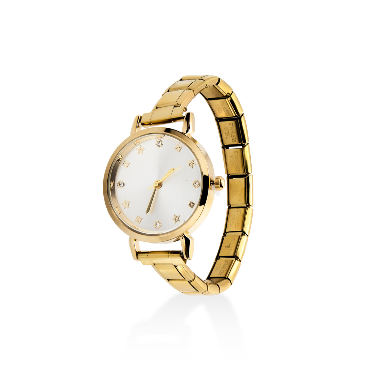 Reloj ajustable eslabon italiano caratula redonda 30mm