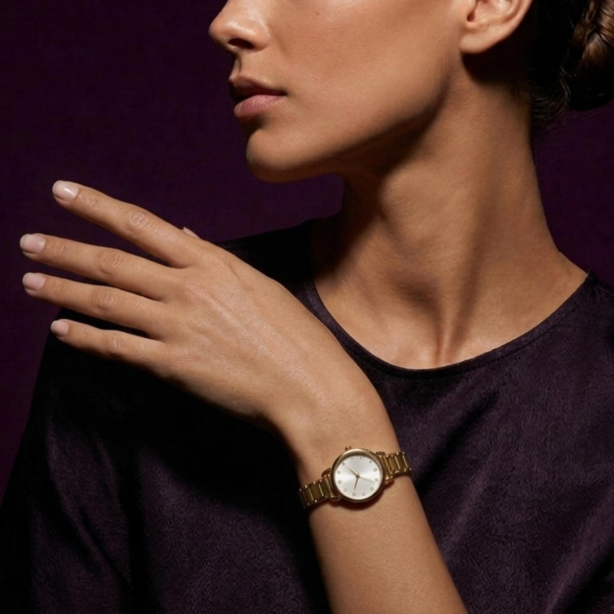 Reloj ajustable eslabon italiano caratula redonda 30mm