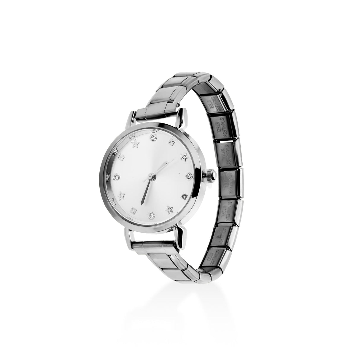 Reloj ajustable eslabon italiano caratula redonda 30mm