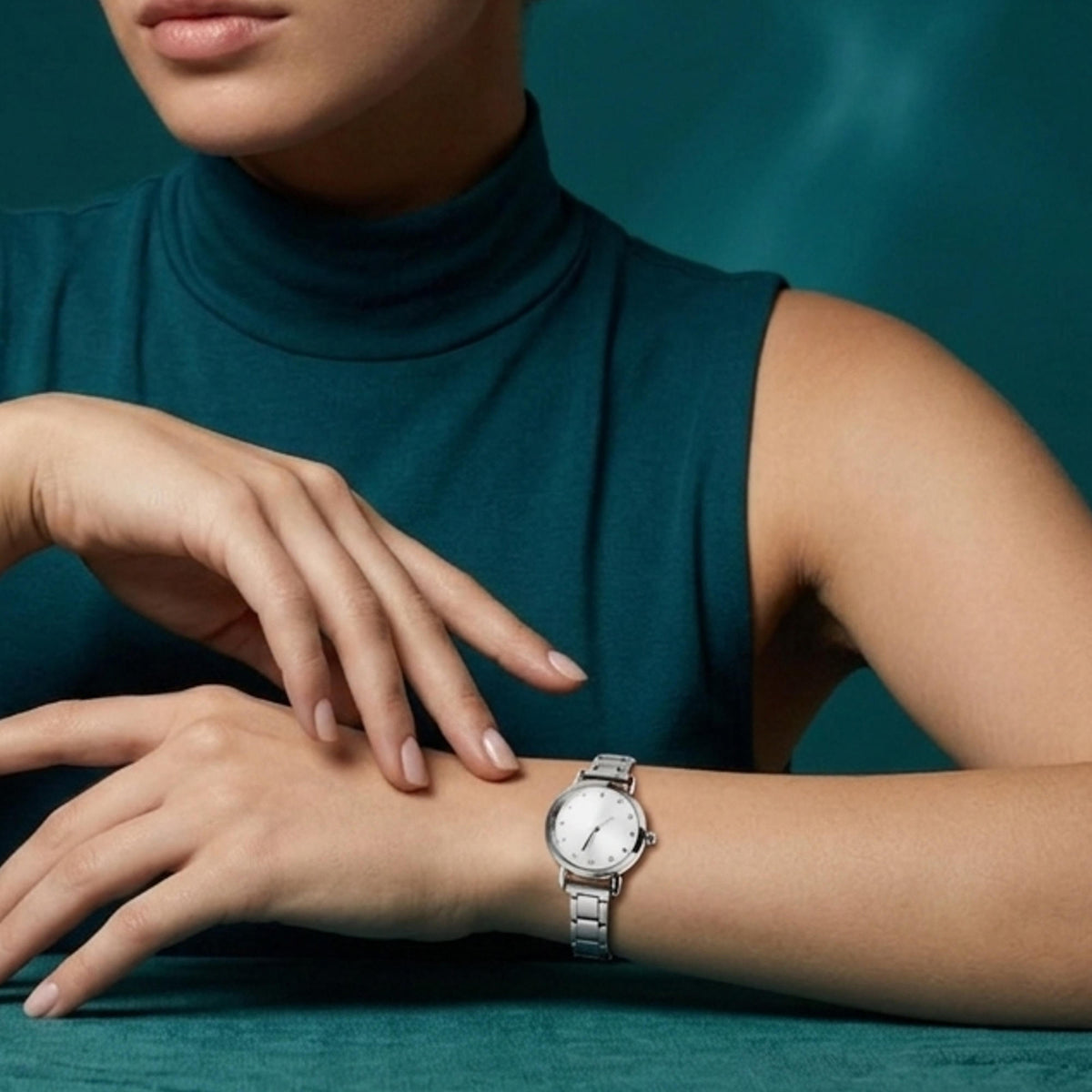 Reloj ajustable eslabon italiano caratula redonda 30mm