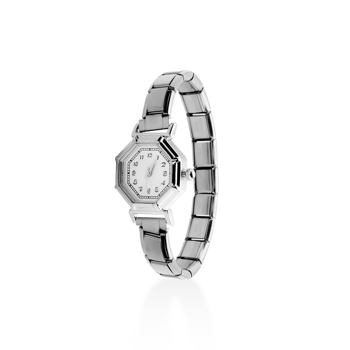 Reloj ajustable eslabon italiano caratula octagonal 23x23mm