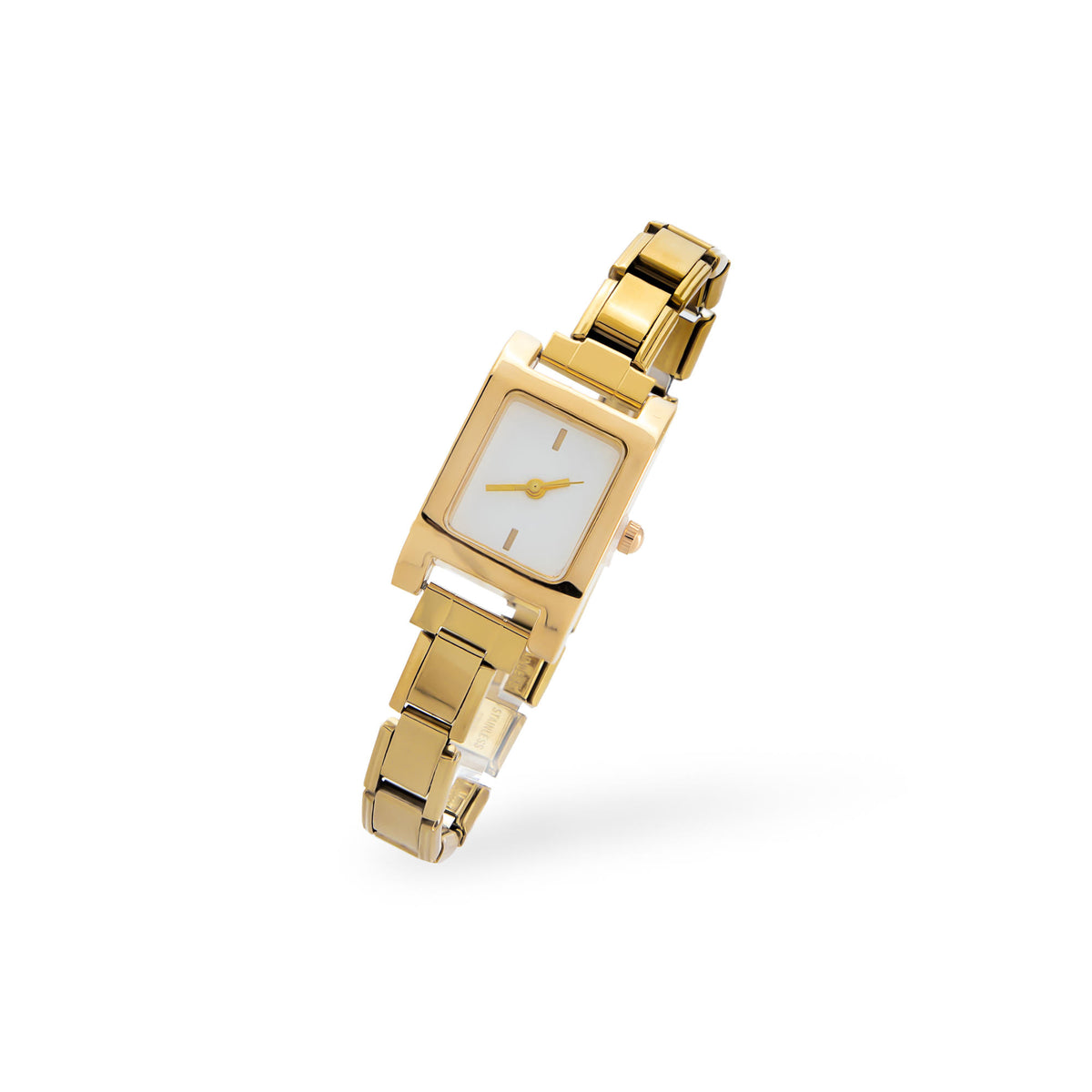 Reloj ajustable eslabon italiano caratula cuadrada 21x21mm