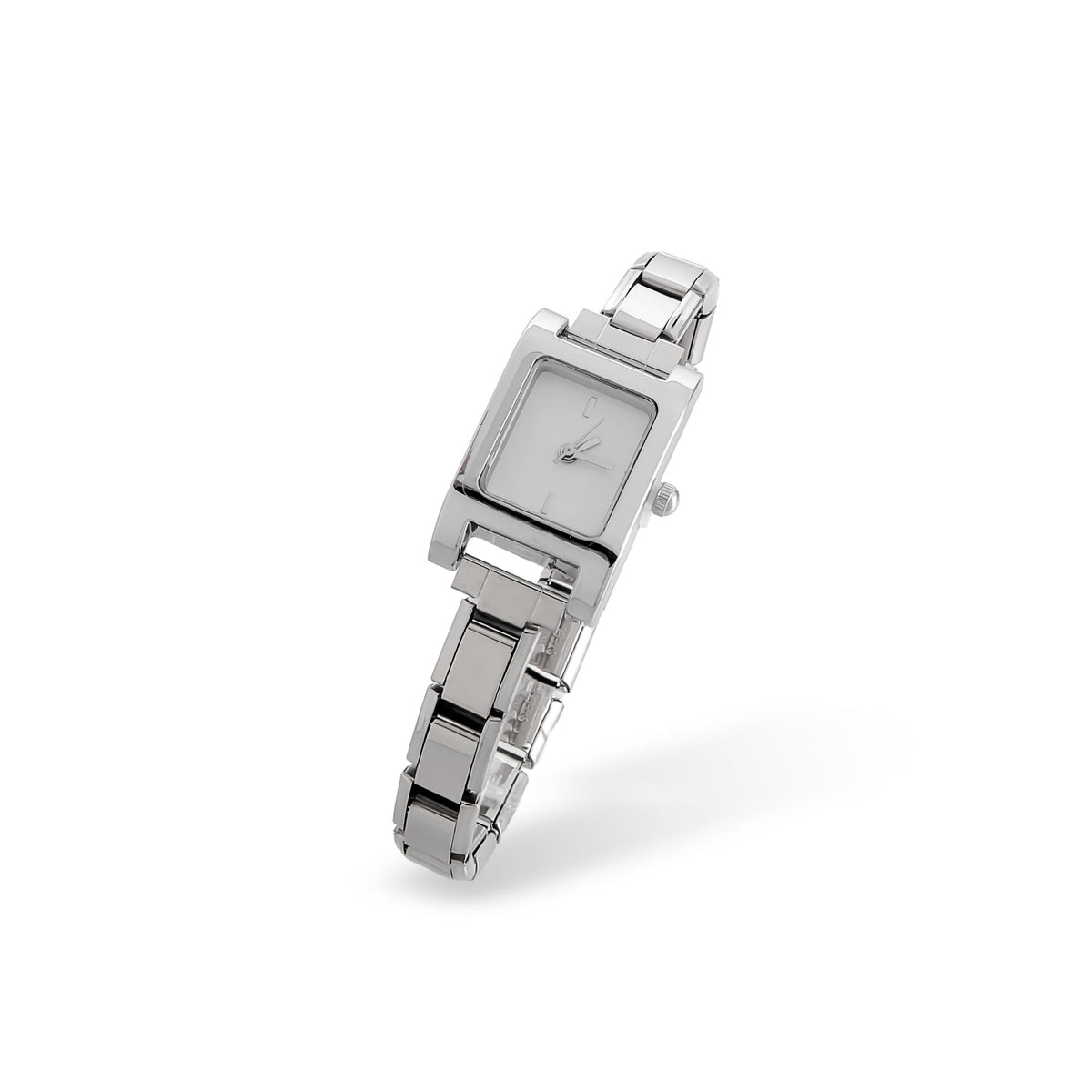 Reloj ajustable eslabon italiano caratula cuadrada 21x21mm