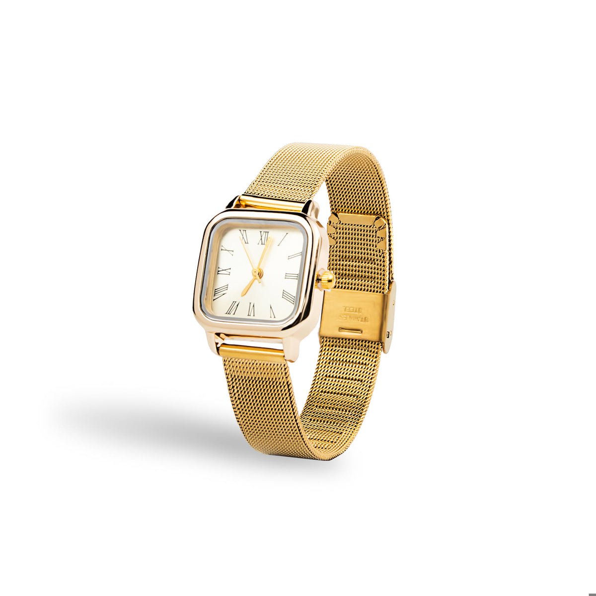 Reloj de extensible estilo malla caratula cuadrada numeros romanos 21.5cm